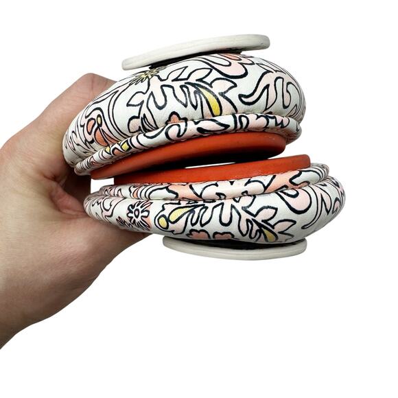 Tory Burch Minnie Travel Ballet Flats Snakeskin Print Leather Logo Shoes 8 - Picture 6 of 7